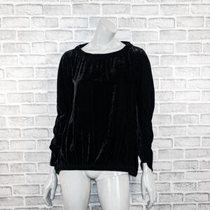 Zero + Maria Cornejo Women's Ruched Bubble Top in velvet Black size 2